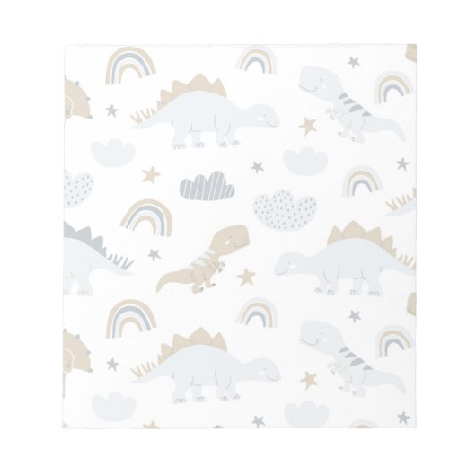 Cute Rainbow Dinosaur Pattern Notitieblok (Voorkant)