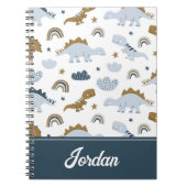 Cute Rainbow Dinosaur Pattern Notitieboek (Voorkant)