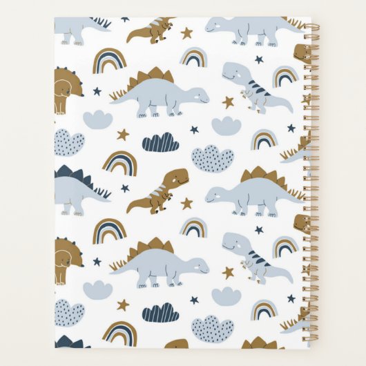 Cute Rainbow Dinosaur Pattern Planner (Achterkant)