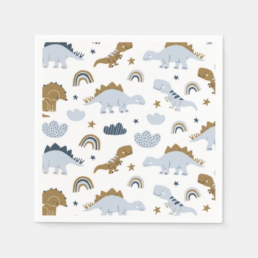 Cute Rainbow Dinosaur Pattern Servet (Voorkant)