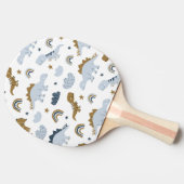 Cute Rainbow Dinosaur Pattern Tafeltennisbatje (Zijkant)