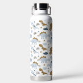 Cute Rainbow Dinosaur Pattern Waterfles (Achterkant)