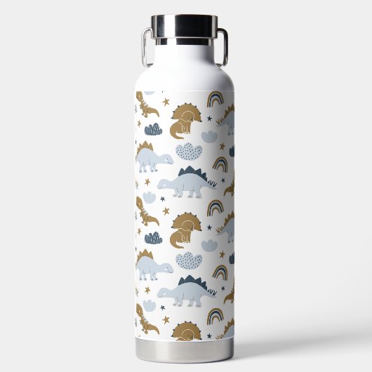 Cute Rainbow Dinosaur Pattern Waterfles (Voorkant)