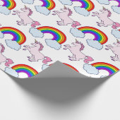 Cute Rainbow en Unicorn Cadeaupapier (Hoek)