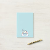 Cute Rainbow en Unicorn Post-it® Notes (Op bureau)