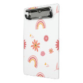 Cute Rainbow & Floral Pastel Pattern Mini Klembord (Angled2)