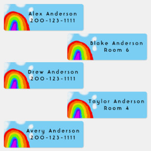 Cute Rainbow Gepersonaliseerd Kind Labels