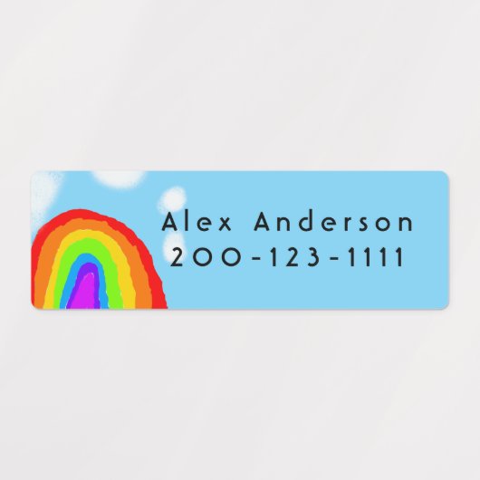 Cute Rainbow Gepersonaliseerd Kind Labels (Design 1)