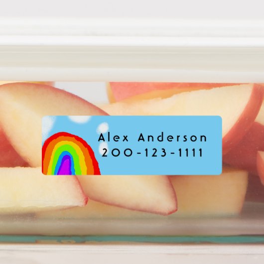 Cute Rainbow Gepersonaliseerd Kind Labels (Aangebracht)
