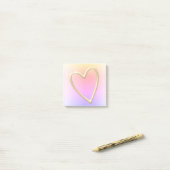 Cute Rainbow Gold Love Heart Post-it® Notes (Op bureau)