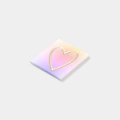 Cute Rainbow Gold Love Heart Post-it® Notes (Schuin)