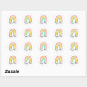 Cute Rainbow Happy Mail Ronde Sticker (Vel)