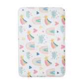 Cute Rainbow Hearts & Clouds Pattern Badmat (Voorkant Verticaal)