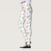 Cute Rainbow Hearts & Clouds Pattern Leggings (Links)