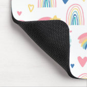 Cute Rainbow Hearts & Clouds Pattern Muismat (Hoek)
