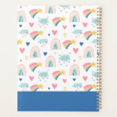 Cute Rainbow Hearts & Clouds Pattern Planner (Achterkant)