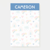 Cute Rainbow Hearts & Clouds Pattern Post-it® Notes (Voorkant)