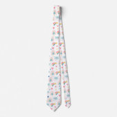 Cute Rainbow Hearts & Clouds Pattern Stropdas (Voorkant)
