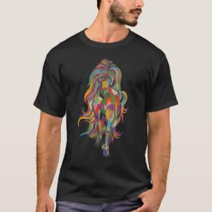 Cute Rainbow Horse U2013 Women and Girls Horse T-shirt