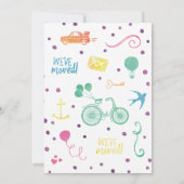 Cute Rainbow House Moving Announding Kaarten (Achterkant)