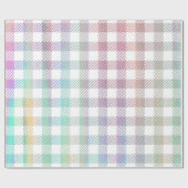 Cute Rainbow Iridescent Gingham Pattern Cadeaupapier (Vlak)