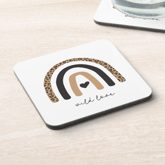 Cute Rainbow Leopard Pattern Bier Onderzetter (Linkerzijde)