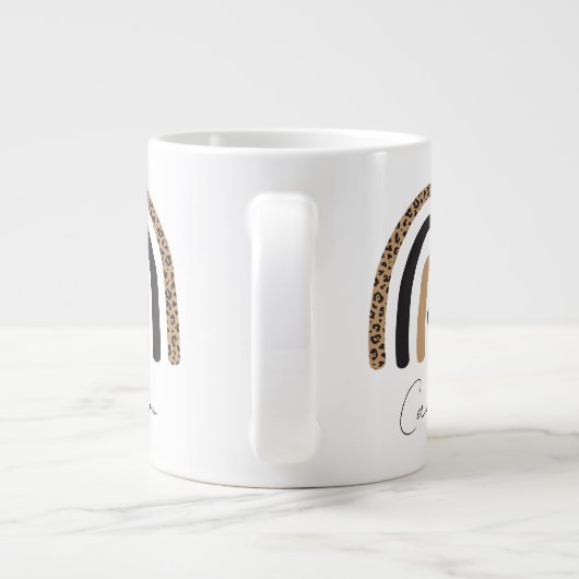 Cute Rainbow Leopard Pattern Extra Grote Beker (Achterkant)