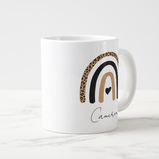 Cute Rainbow Leopard Pattern Extra Grote Beker (Voorkant rechts)