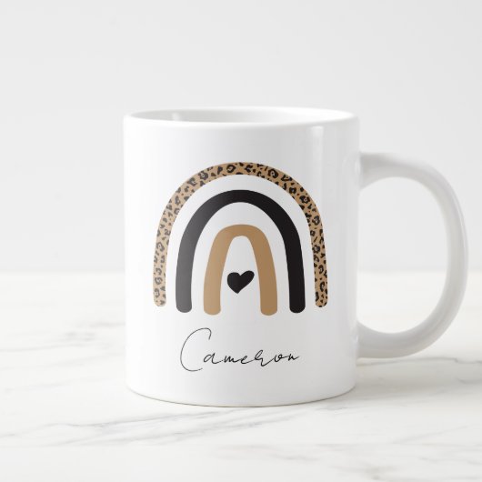 Cute Rainbow Leopard Pattern Extra Grote Beker (Rechts)