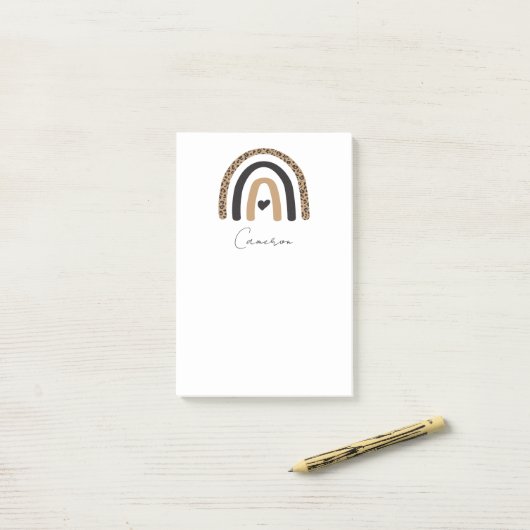 Cute Rainbow Leopard Pattern Post-it® Notes (Op bureau)