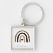 Cute Rainbow Leopard Pattern Sleutelhanger (Voorkant)