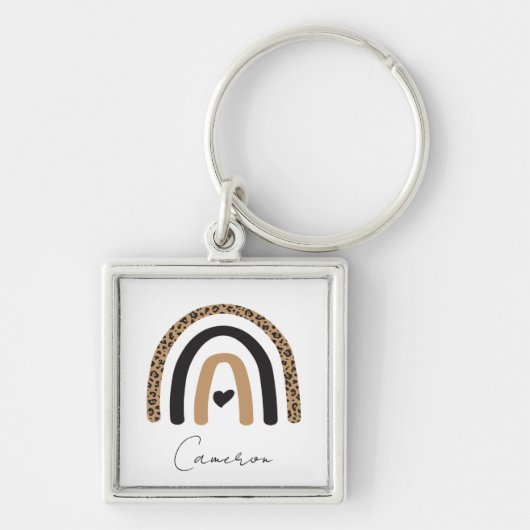 Cute Rainbow Leopard Pattern Sleutelhanger (Voorkant)