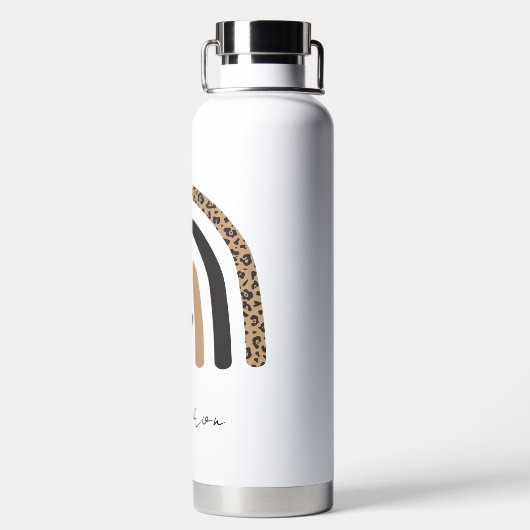 Cute Rainbow Leopard Pattern Waterfles (Achterkant)