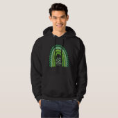 Cute Rainbow Leopard Print Shamrock Lucky St Patri Hoodie (Voorkant volledig)