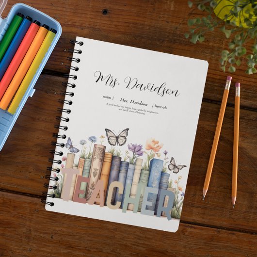 Cute Rainbow Librairie & Livres Enseignant Monogra