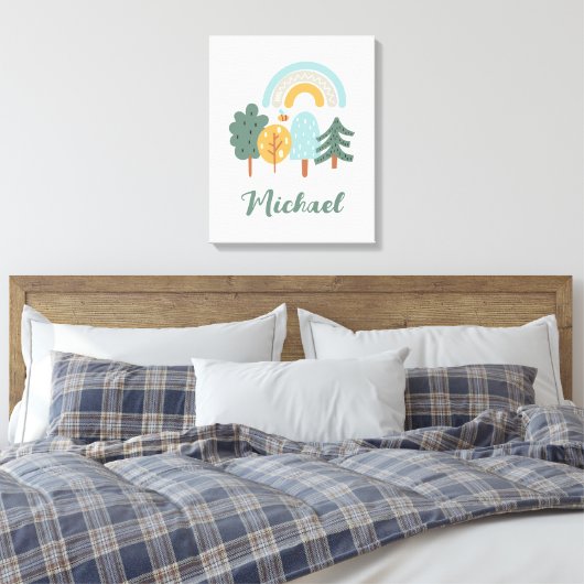 Cute Rainbow Magic Forest Canvas Afdruk (Insitu (Slaapkamer))