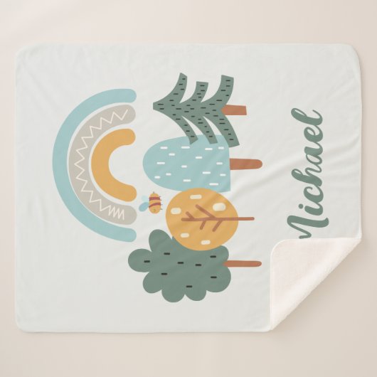 Cute Rainbow Magic Forest Sherpa Deken (Voorkant (horizontaal))