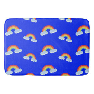 Cute Rainbow met Clouds Pattern Badmat