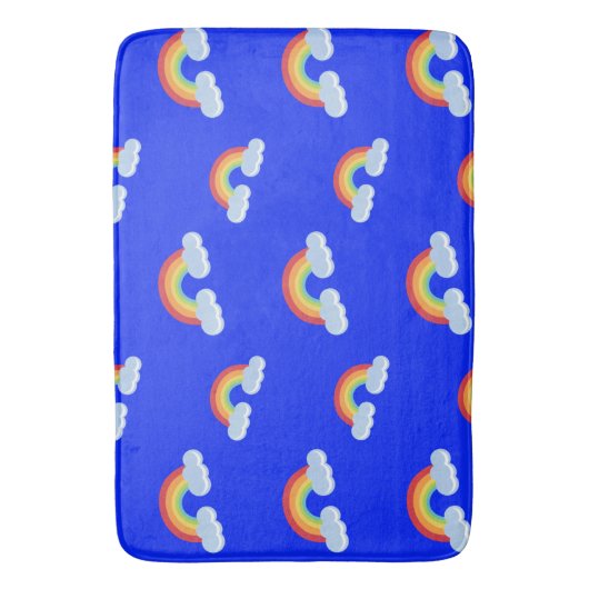 Cute Rainbow met Clouds Pattern Badmat (Voorkant Verticaal)