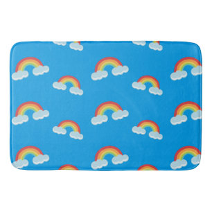 Cute Rainbow met Clouds Pattern Badmat