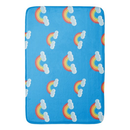 Cute Rainbow met Clouds Pattern Badmat (Voorkant Verticaal)