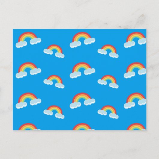 Cute Rainbow met Clouds Pattern Briefkaart (Voorkant)