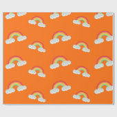Cute Rainbow met Clouds Pattern Cadeaupapier (Vlak)