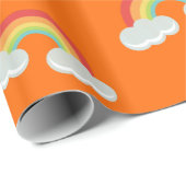 Cute Rainbow met Clouds Pattern Cadeaupapier (Rol Hoek)