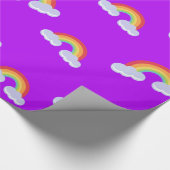 Cute Rainbow met Clouds Pattern Cadeaupapier (Hoek)