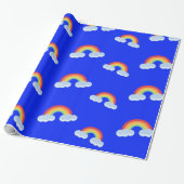 Cute Rainbow met Clouds Pattern Cadeaupapier (Uitgerold)