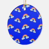Cute Rainbow met Clouds Pattern Keramisch Ornament (Links)