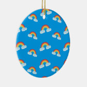 Cute Rainbow met Clouds Pattern Keramisch Ornament (Rechts)