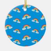 Cute Rainbow met Clouds Pattern Keramisch Ornament (Voorkant)
