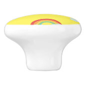 Cute Rainbow met Clouds Pattern Keramische Knop (Zijkant)